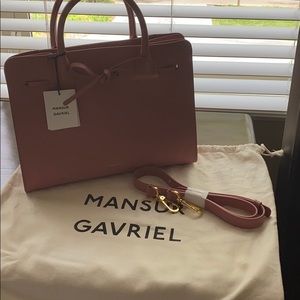 Mansur Gavriel blush leather sun bag